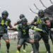 Louisville Kings players celebrate during their 33-30 victory over the DC Defenders at Lynn Family Stadium on May 16, 2026.